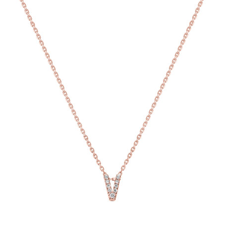 Diamond necklace Glittering Letter V