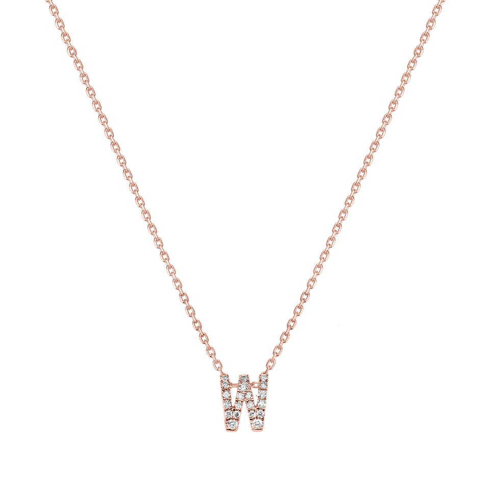 Diamond necklace Glittering Letter W