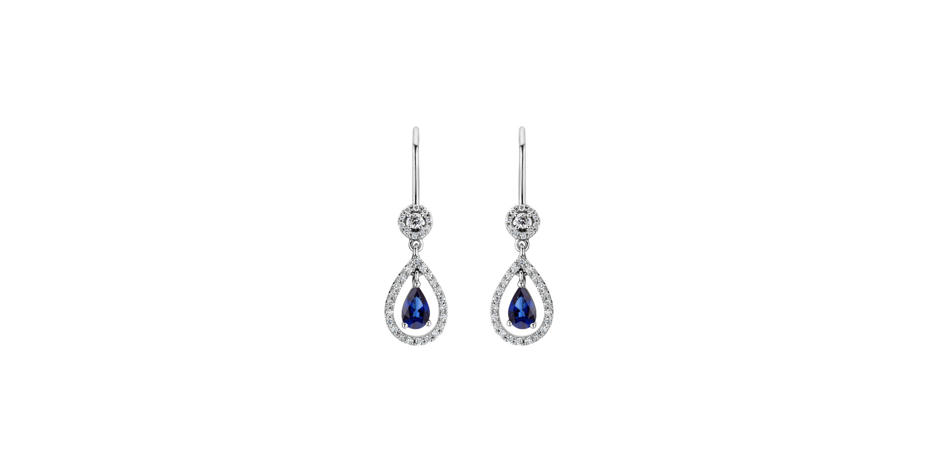 Diamond earrings with Sapphire Midnight Song