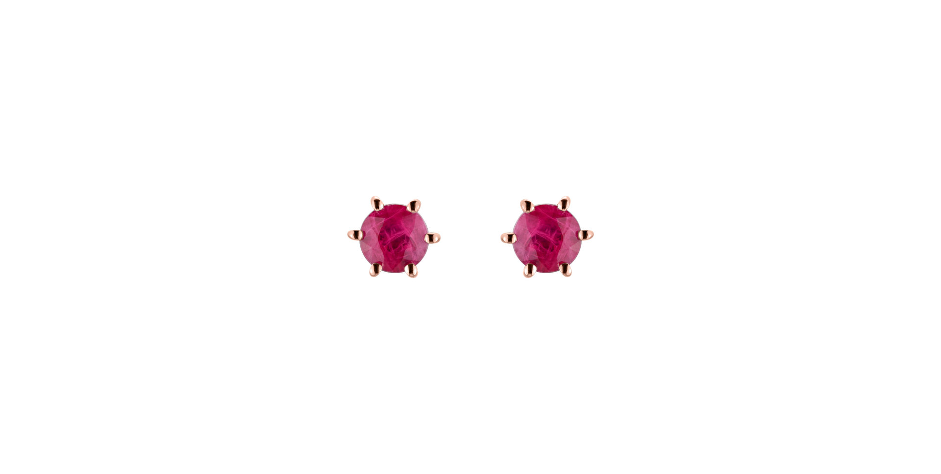 14ct rose gold earrings with Ruby Vesper Romance