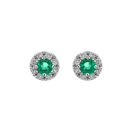 Diamond earrings with Emerald Everyday Glow