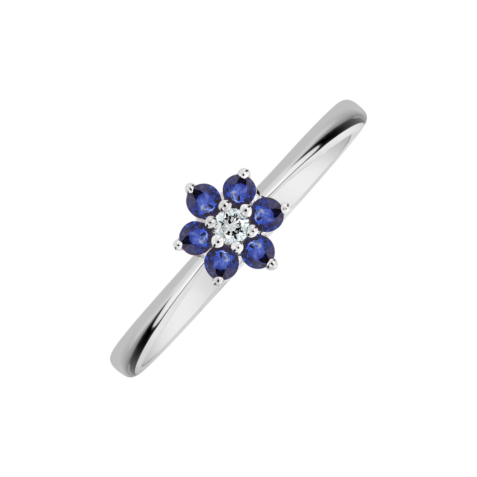 Diamond ring with sapphire Winter Star