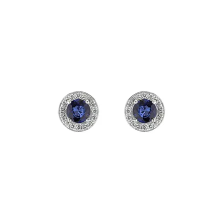 Diamond earrings with Sapphire Sparkling Rain