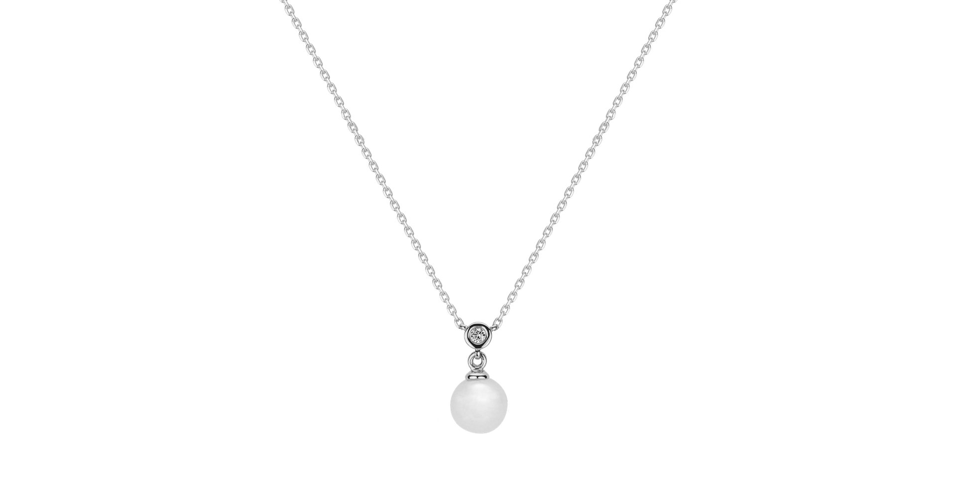 Diamond necklace with Fresh Water Pearl Historic Pearl