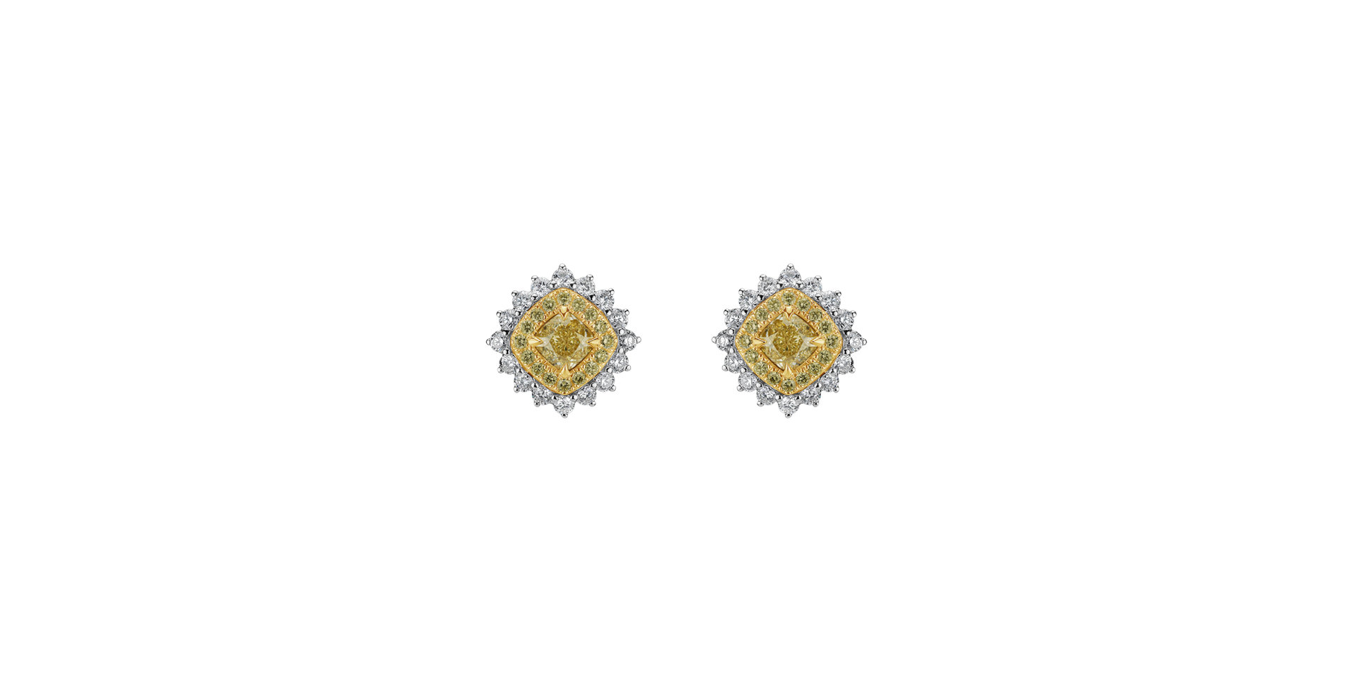 Earrings with yellow and white diamonds Infinite Sunday