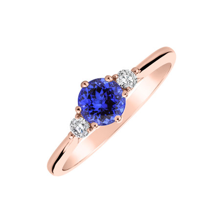 Diamond ring with Tanzanite Midnight Serenity