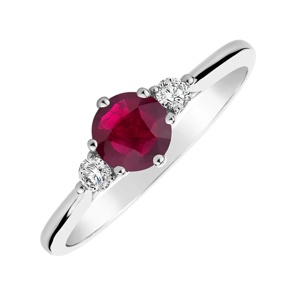 Diamond ring with Ruby Midnight Serenity