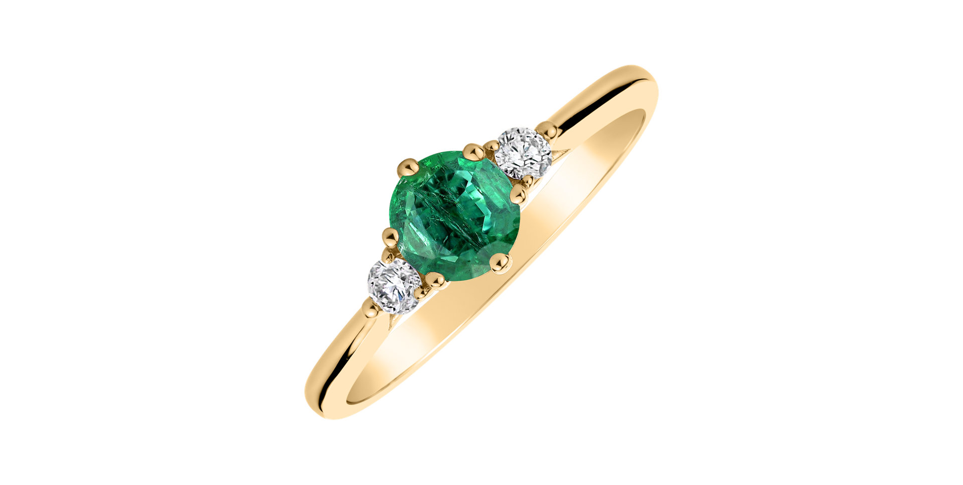 Diamond ring with Emerald Midnight Serenity