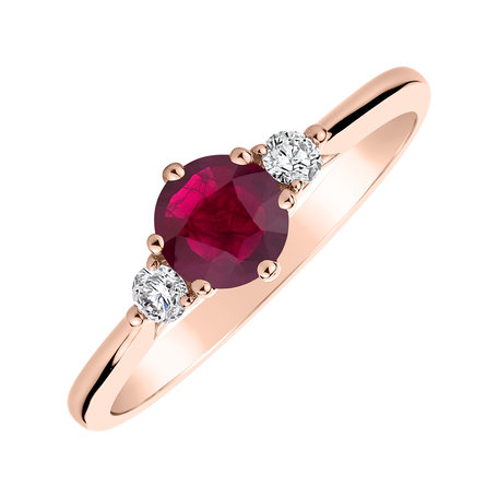 Diamond ring with Ruby Midnight Serenity