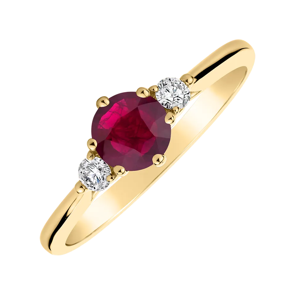 Diamond ring with Ruby Midnight Serenity
