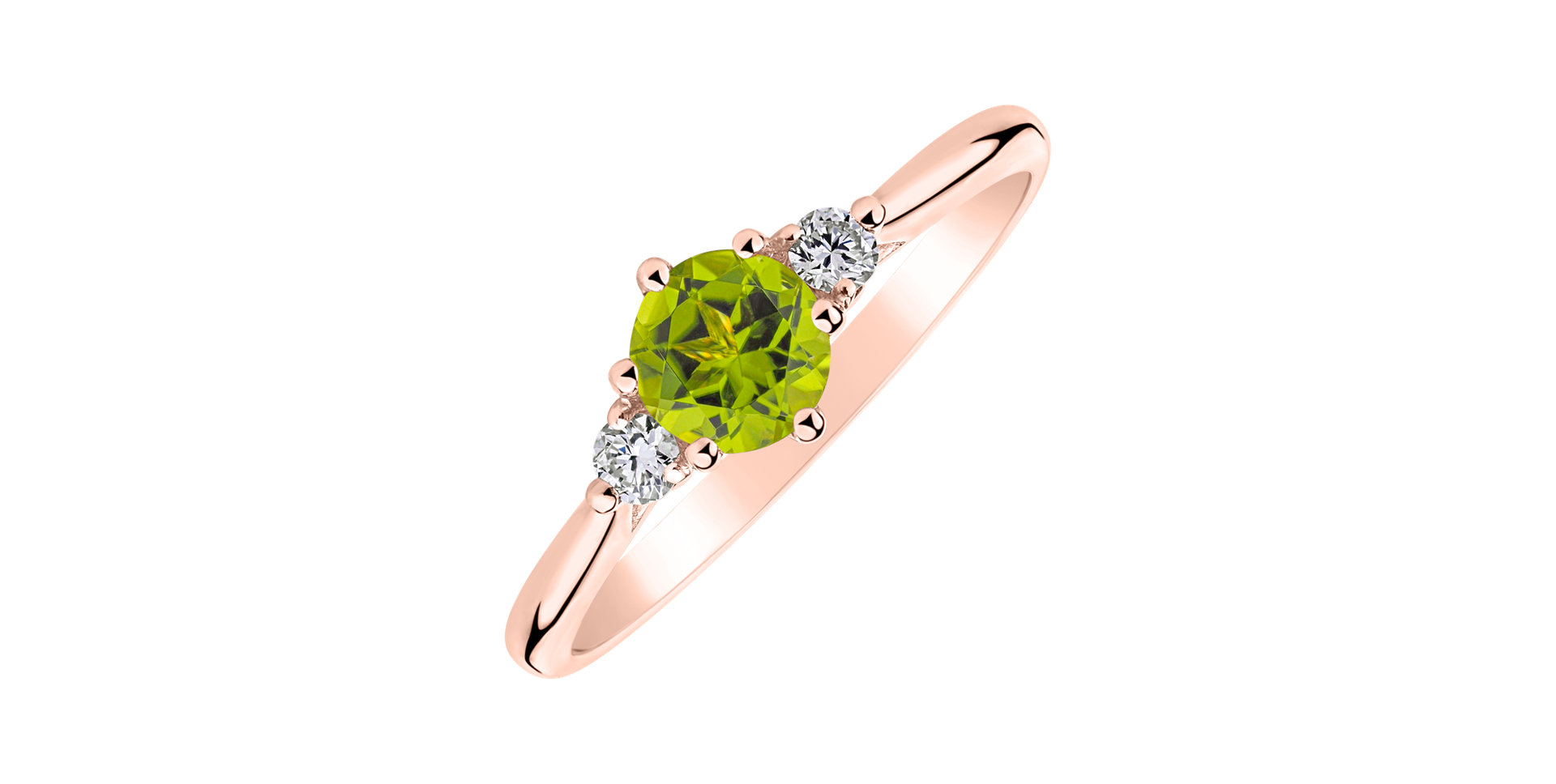 Diamond ring with Peridot Midnight Serenity