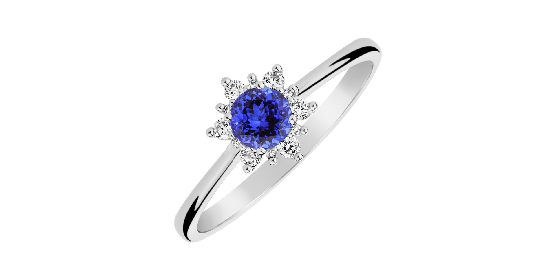 Diamond ring with Tanzanite Glowing Starlet
