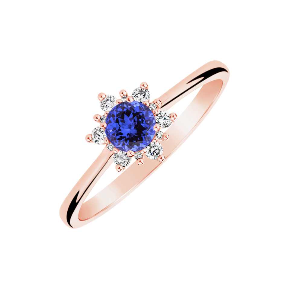 Diamond ring with Tanzanite Starlet