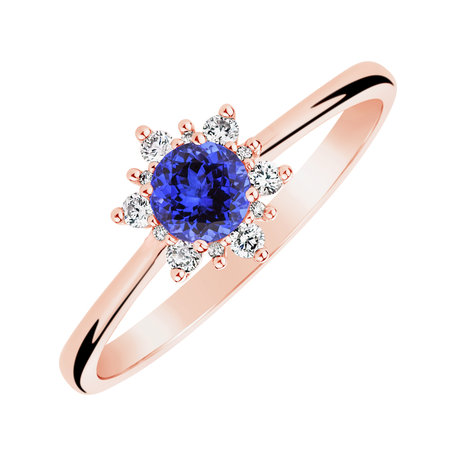 Diamond ring with Tanzanite Glowing Starlet