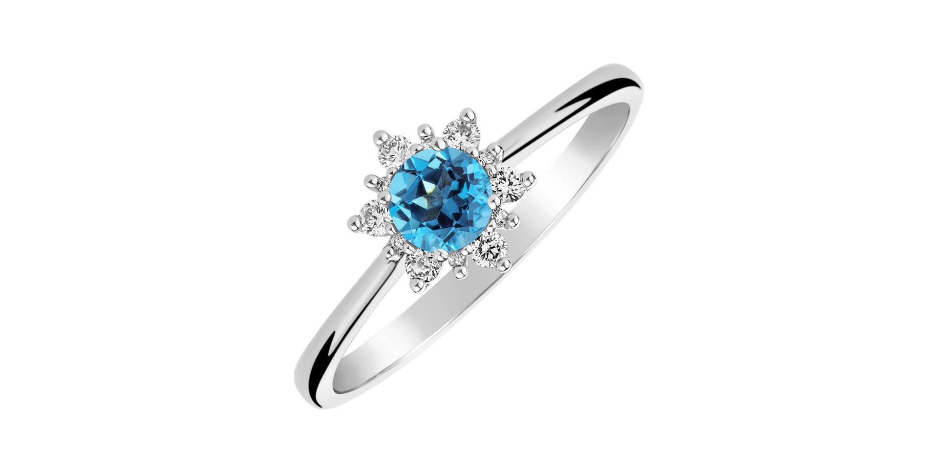 Diamond ring with Topaz Swiss Glowing Starlet