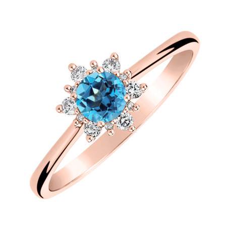 Diamond ring with Topaz Swiss Glowing Starlet