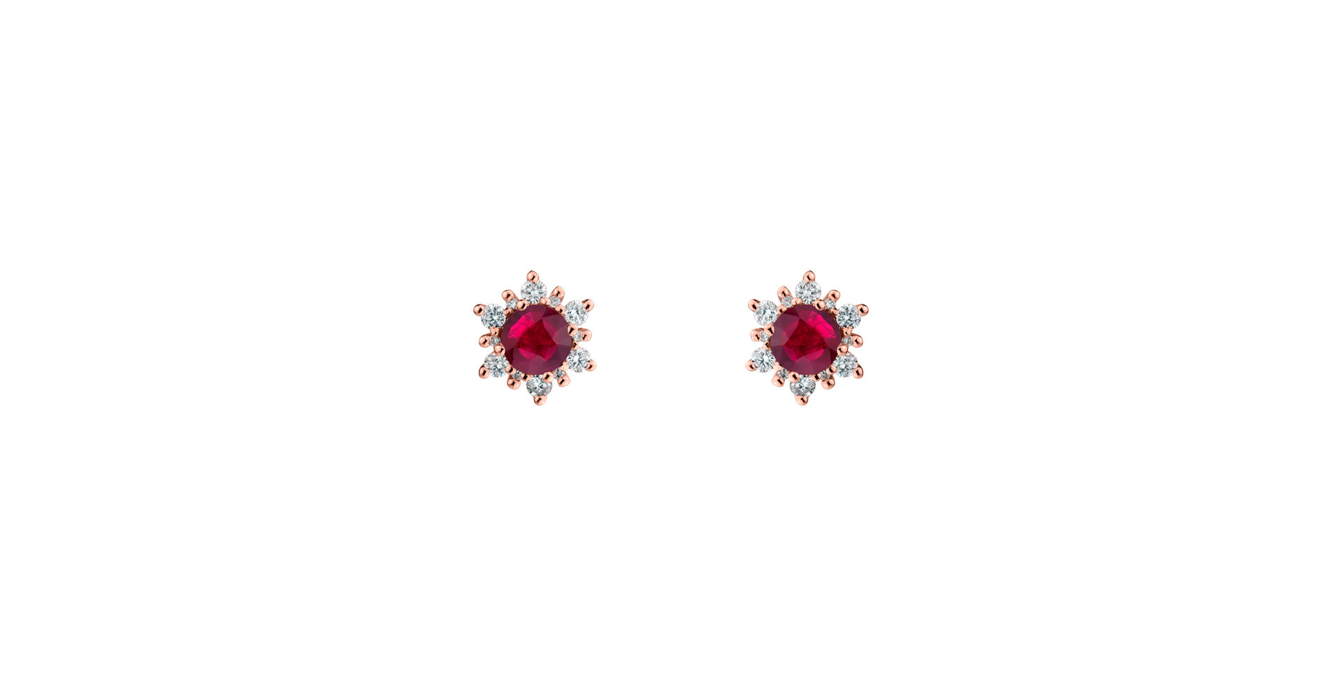 Diamond earrings with Ruby Snow Star