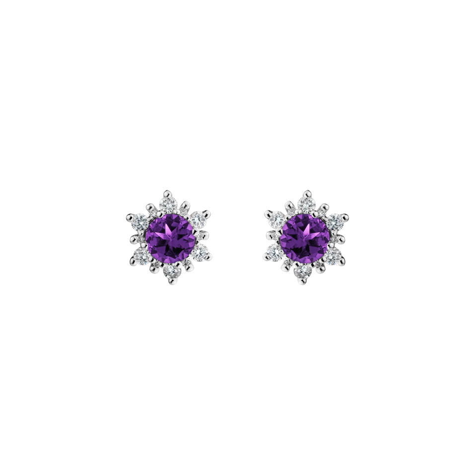 Diamond earrings with Amethyst Brazil Fancy Fairytale