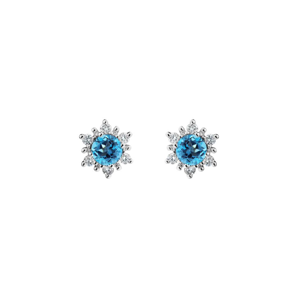Diamond earrings with Topaz Swiss Fancy Fairytale