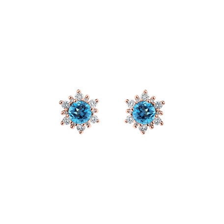 Diamond earrings with Topaz Swiss Fancy Fairytale