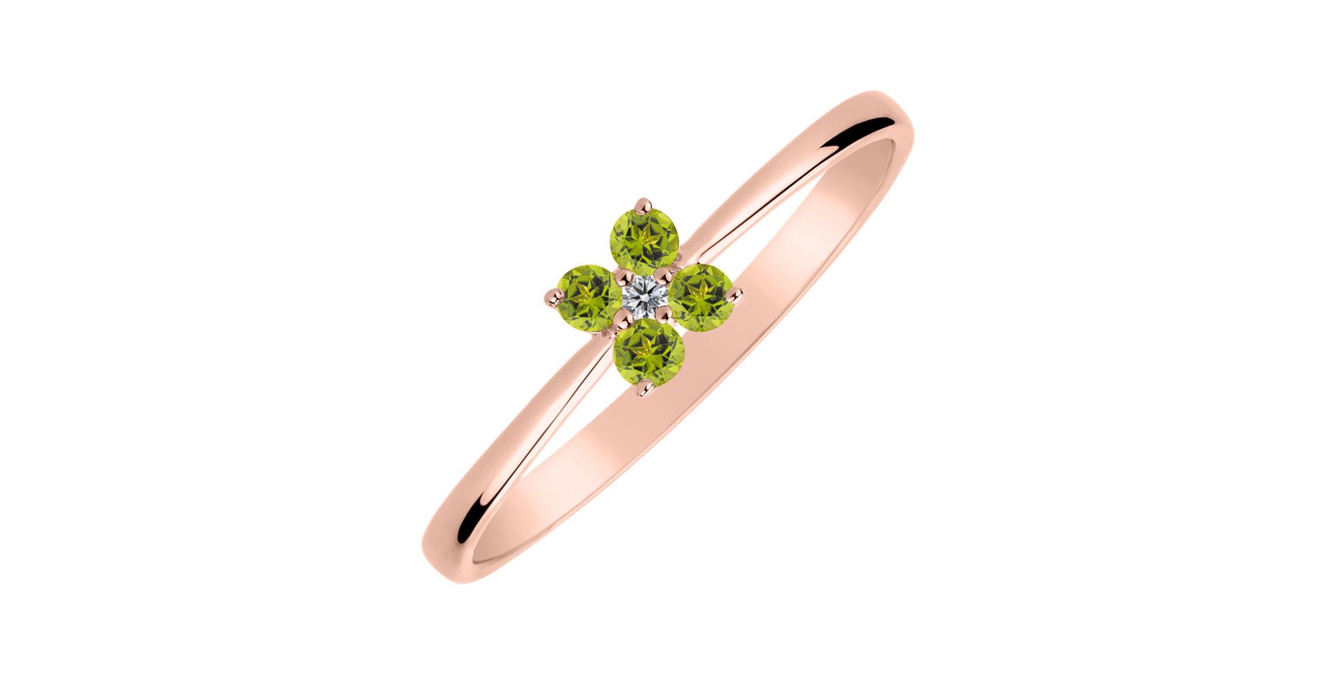 Diamond ring with Peridot Divine Bloom