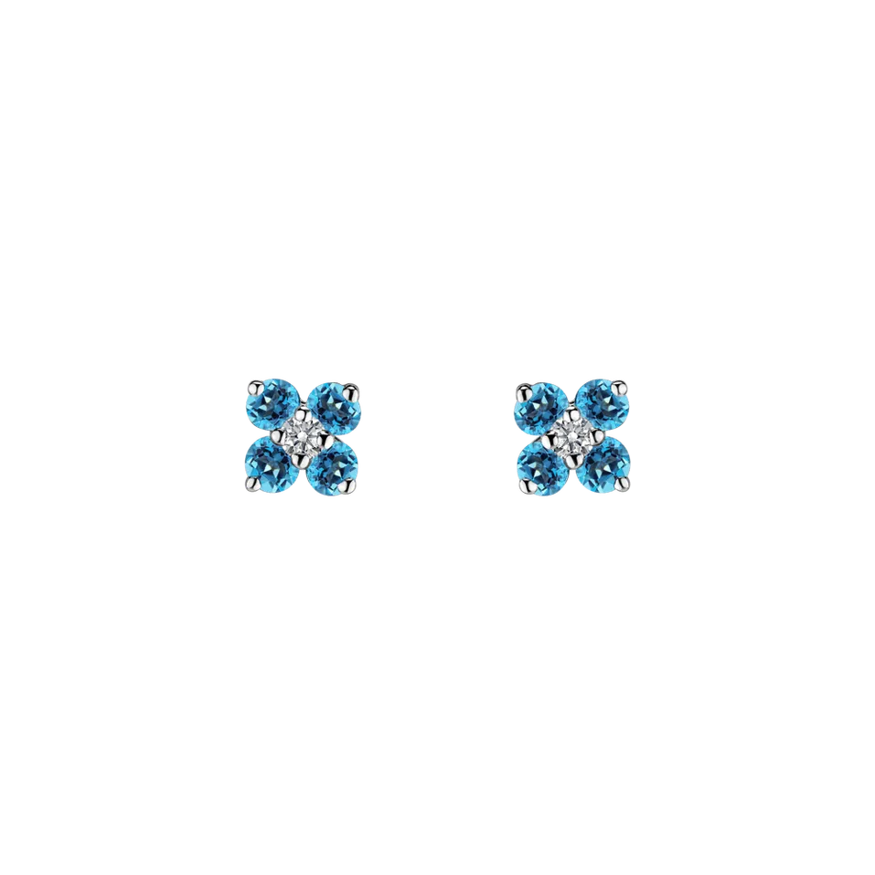 Diamond earrings with Topaz Swiss Divine Bloom