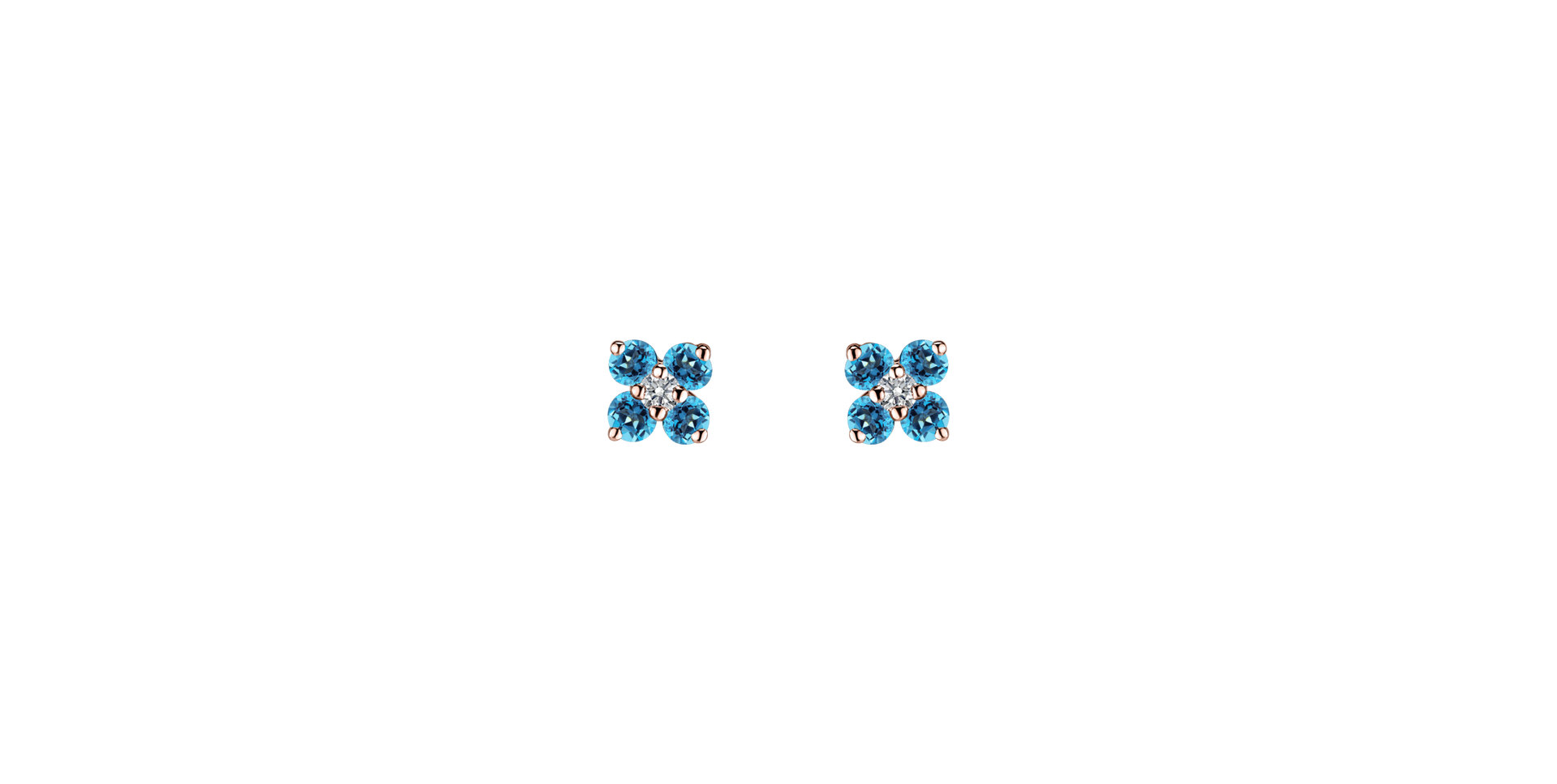 Diamond earrings with Topaz Swiss Divine Bloom