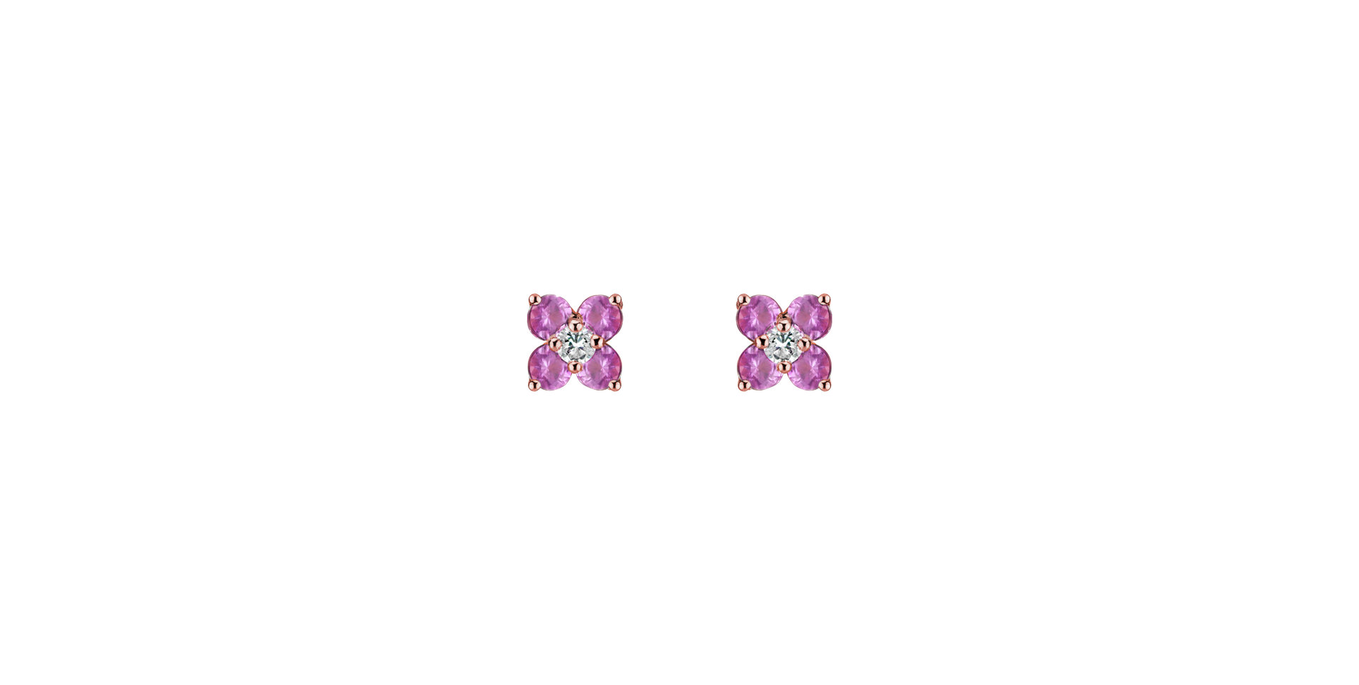 Diamond earrings with Sapphire Divine Bloom