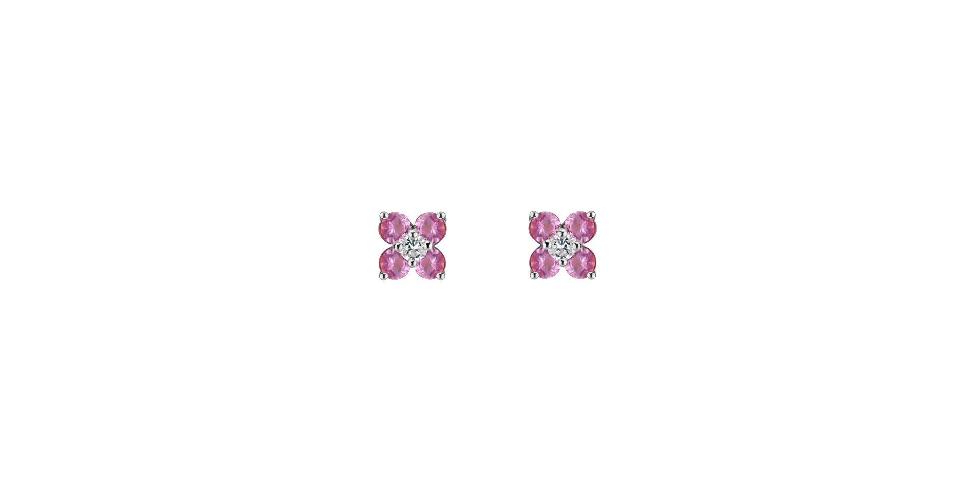Diamond earrings with Sapphire Divine Bloom