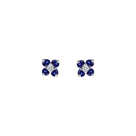 Diamond earrings with Sapphire Divine Bloom