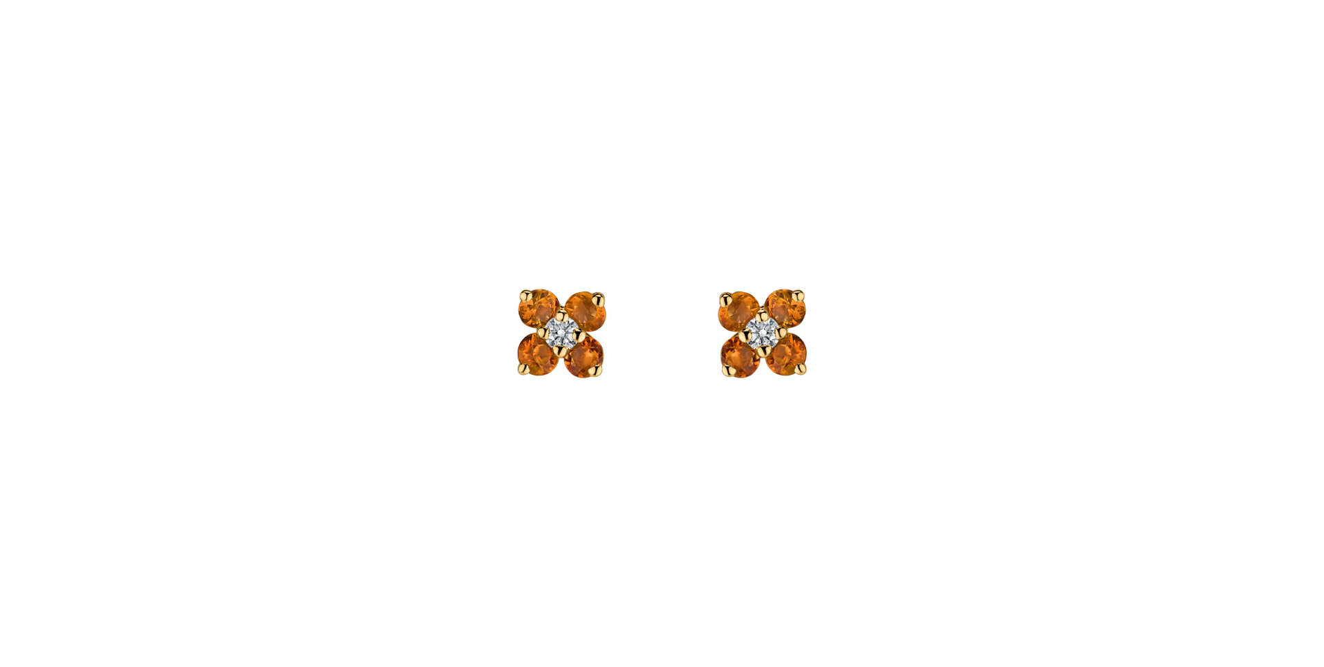 Diamond earrings with Citrine Divine Bloom