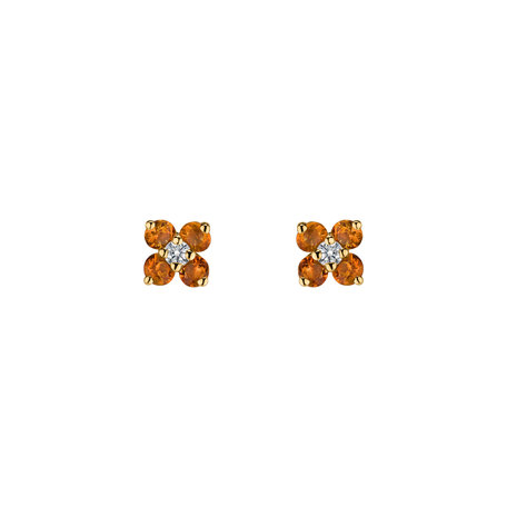 Diamond earrings with Citrine Divine Bloom