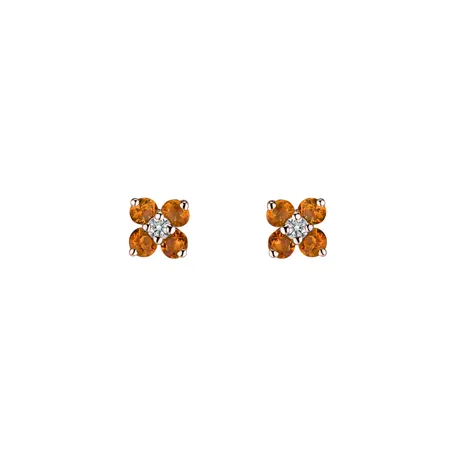 Diamond earrings with Citrine Divine Bloom