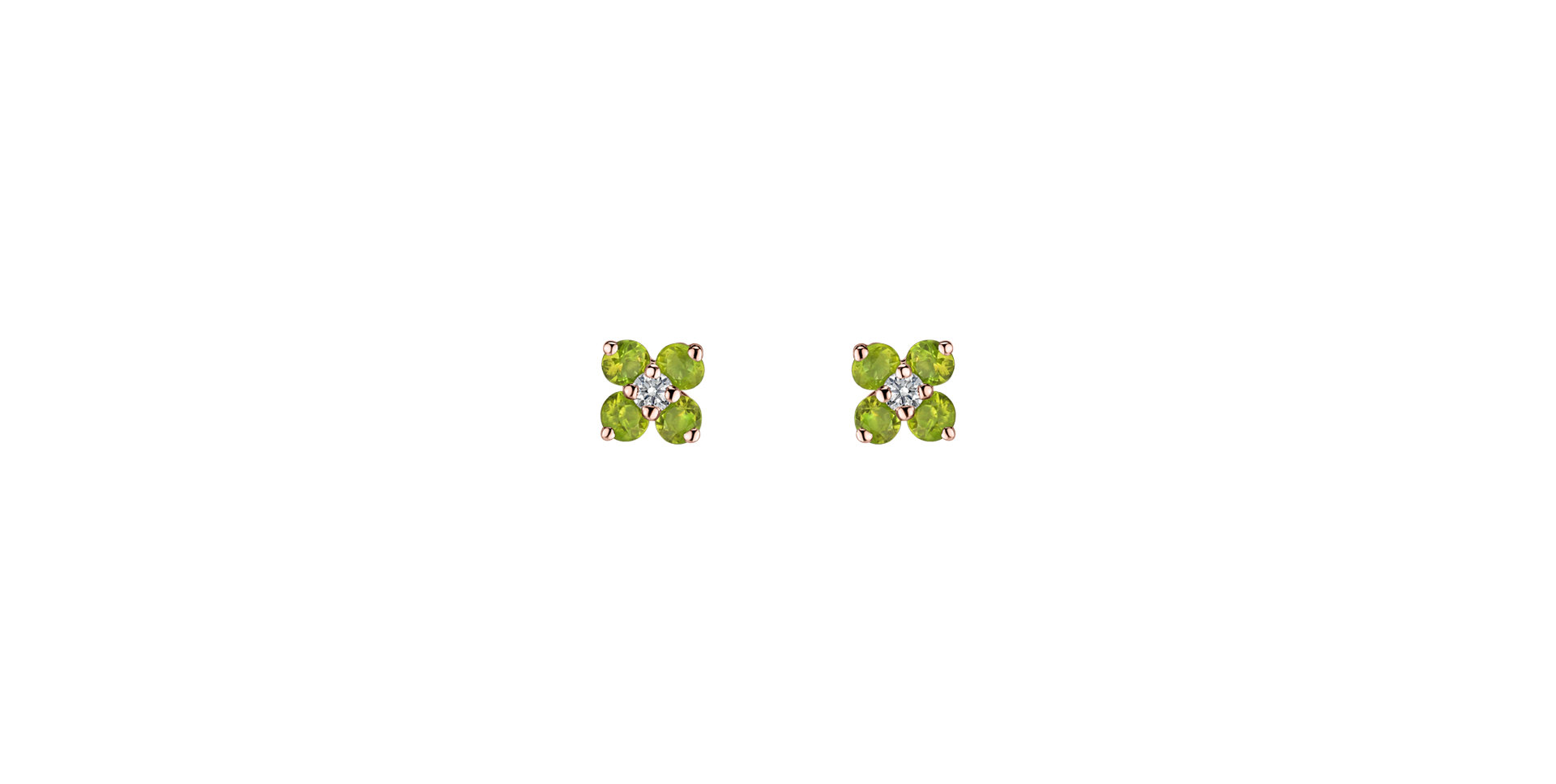 Diamond earrings with Peridot Divine Bloom