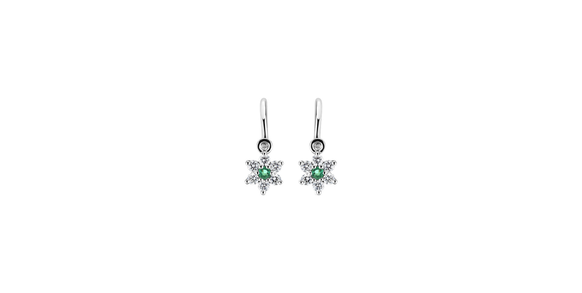 Diamond earrings with Emerald Early Sparks