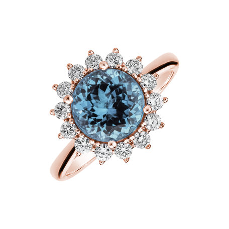 Diamond ring with Topaz Sky Stellar Sun