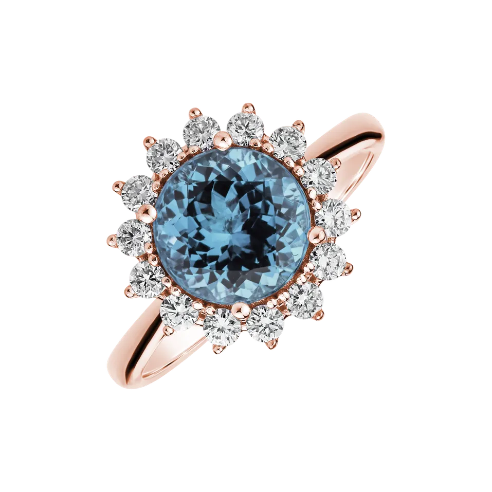Diamond ring with Topaz Sky Stellar Sun
