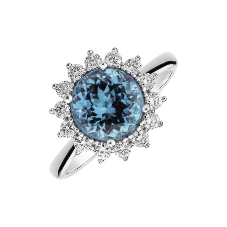 Diamond ring with Topaz Sky Stellar Sun