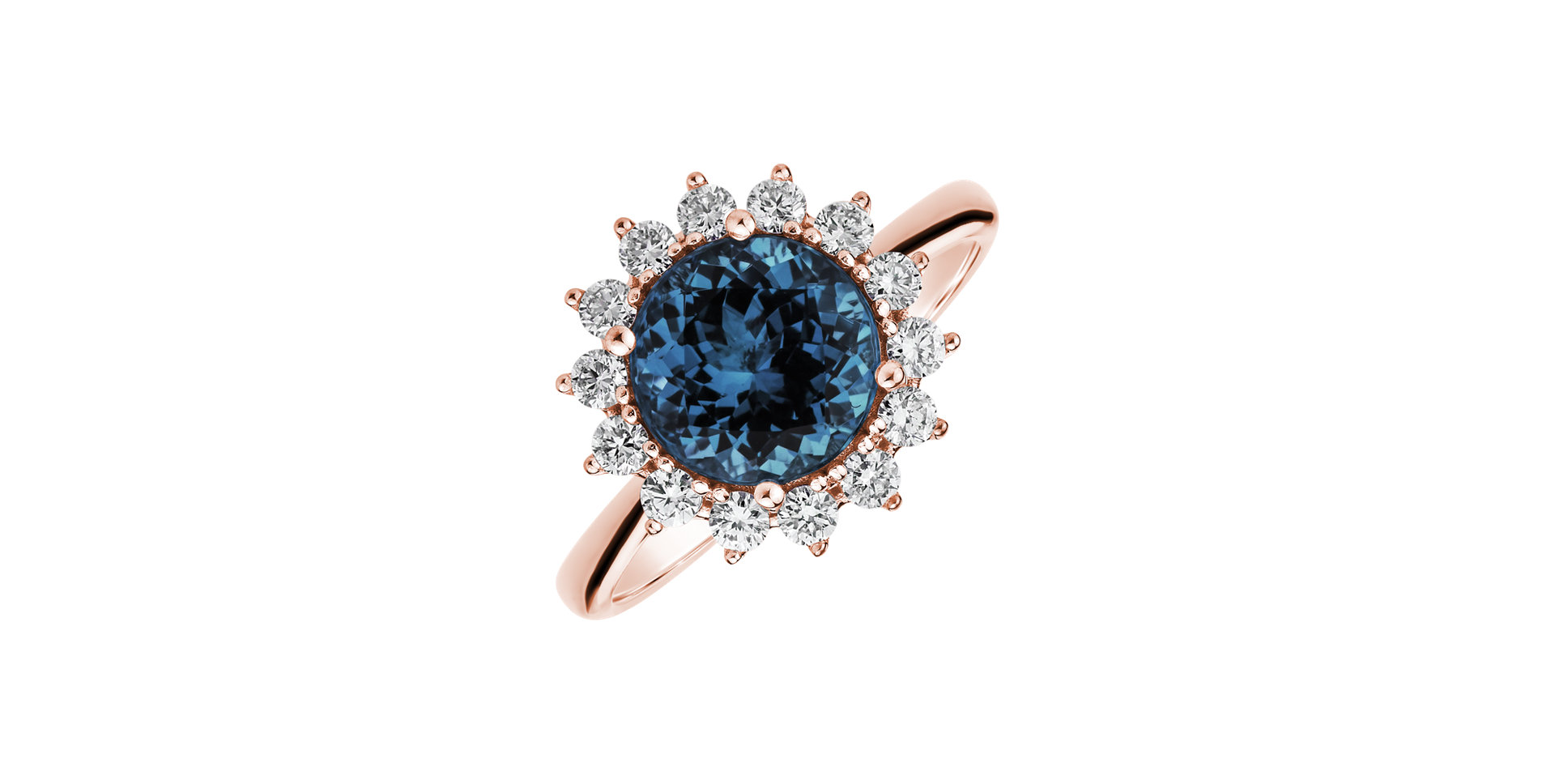 Diamond ring with Topaz London Stellar Sun