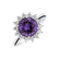 Diamond ring with Amethyst Brazil Stellar Sun2
