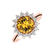 Diamond ring with Citrine Stellar Sun2