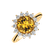 Diamond ring with Citrine Stellar Sun2