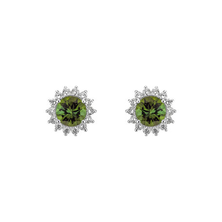 Diamond earrings with Tourmaline Stellar Hope