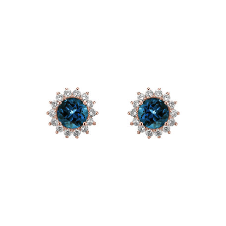 Diamond earrings with Topaz London Lilac Flower
