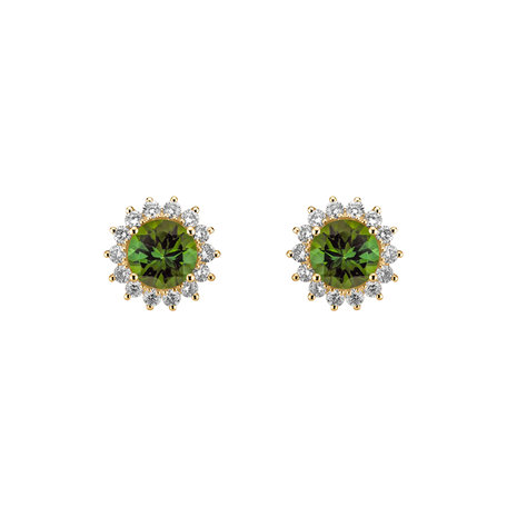 Diamond earrings with Tourmaline Stellar Hope