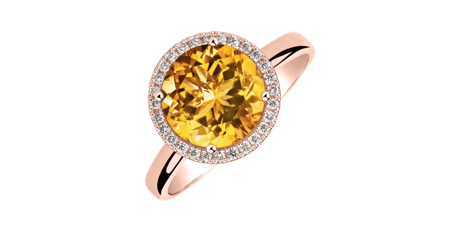 Diamond ring with Citrine Bonbon