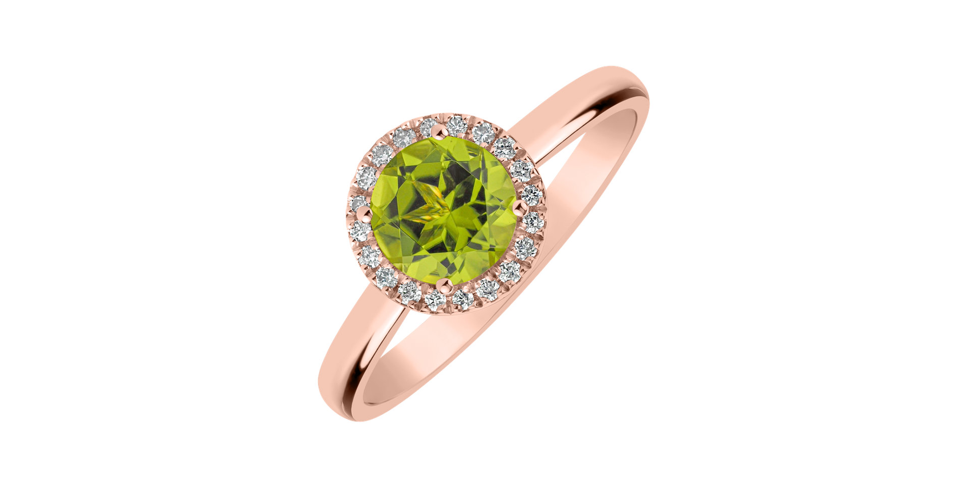 Diamond ring with Peridot Bonbon