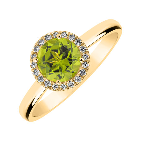 Diamond ring with Peridot Bonbon