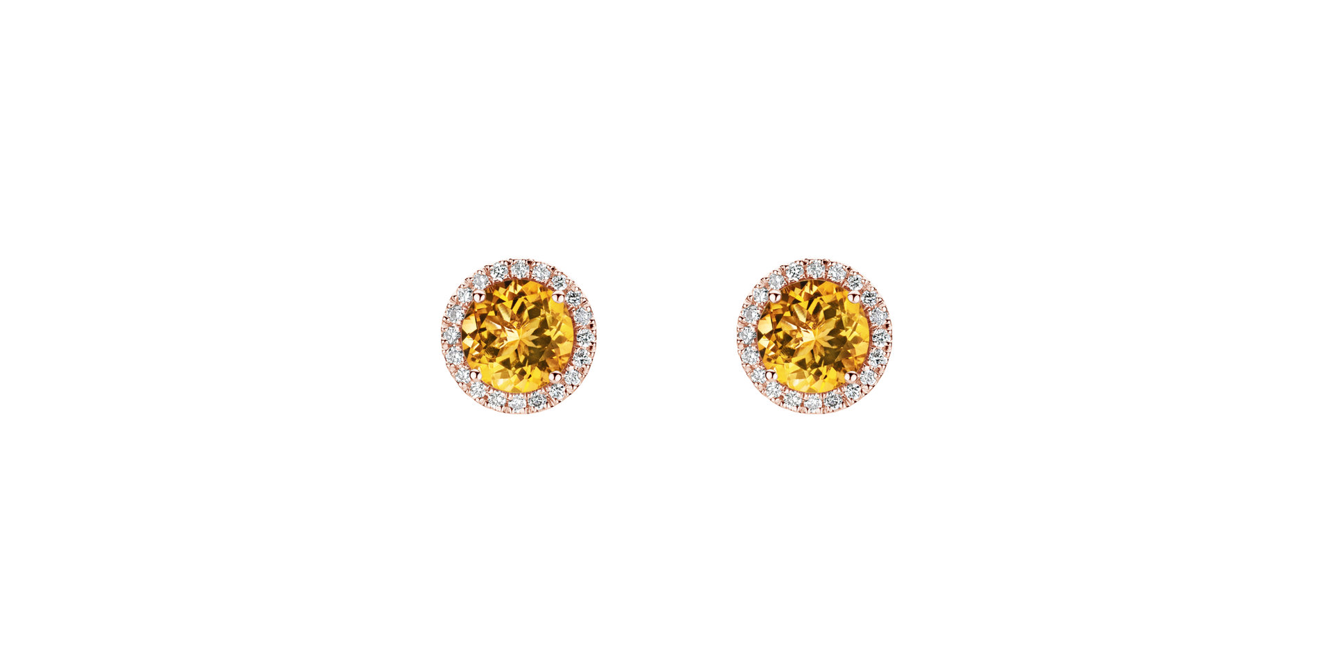 Diamond earrings with Citrine Eternal Sunshine