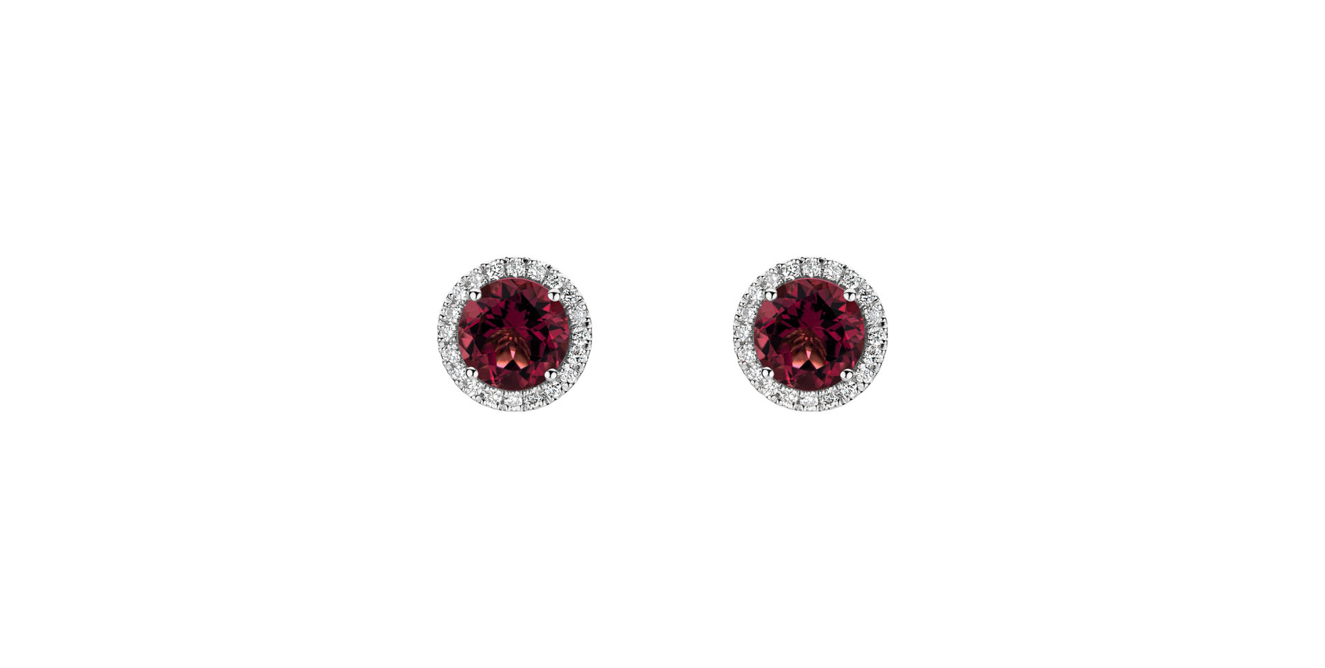 Diamond earrings with Rhodolite Eternal Sunshine